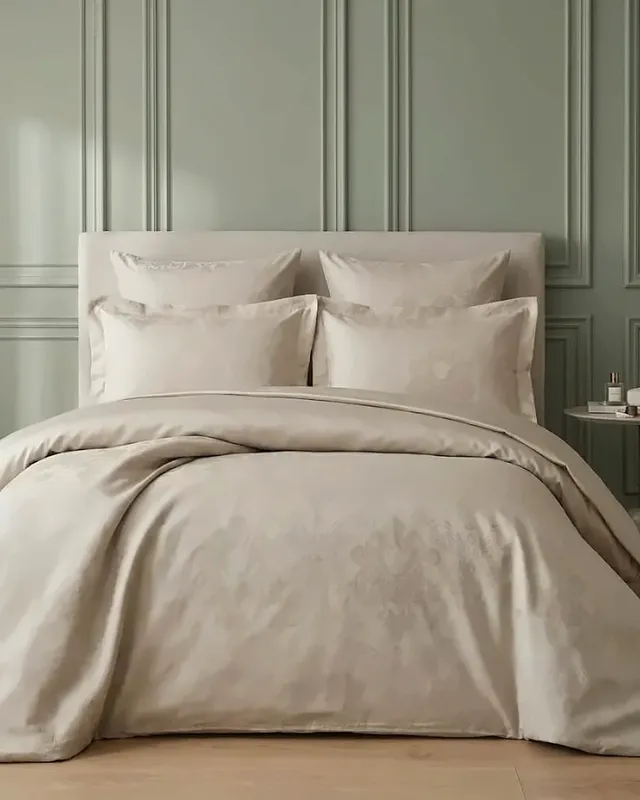 Постільна білизна Capital Home Lux Jacquard, сатин-жакард, євро, бежевий