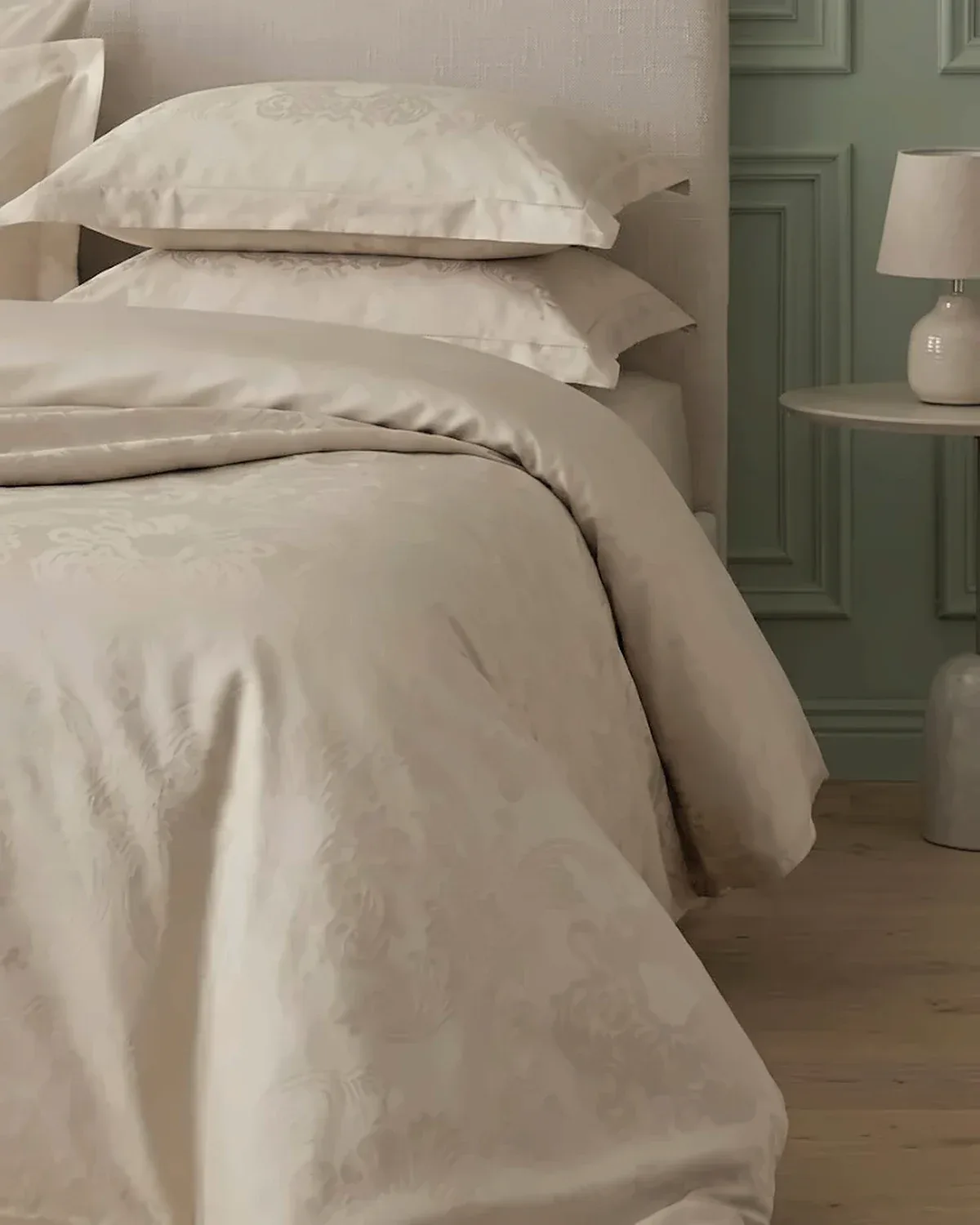 Постільна білизна Capital Home Lux Jacquard, сатин-жакард, євро, бежевий, фото 3