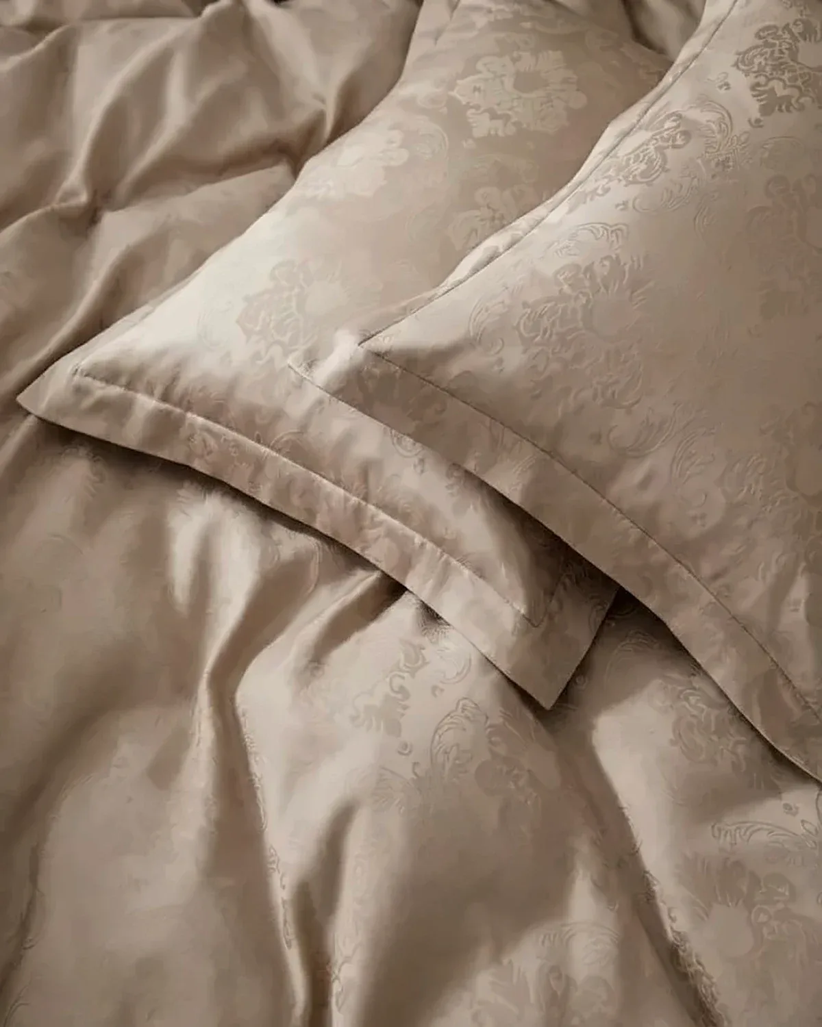 Постільна білизна Capital Home Lux Jacquard, сатин-жакард, євро, візон, фото 2