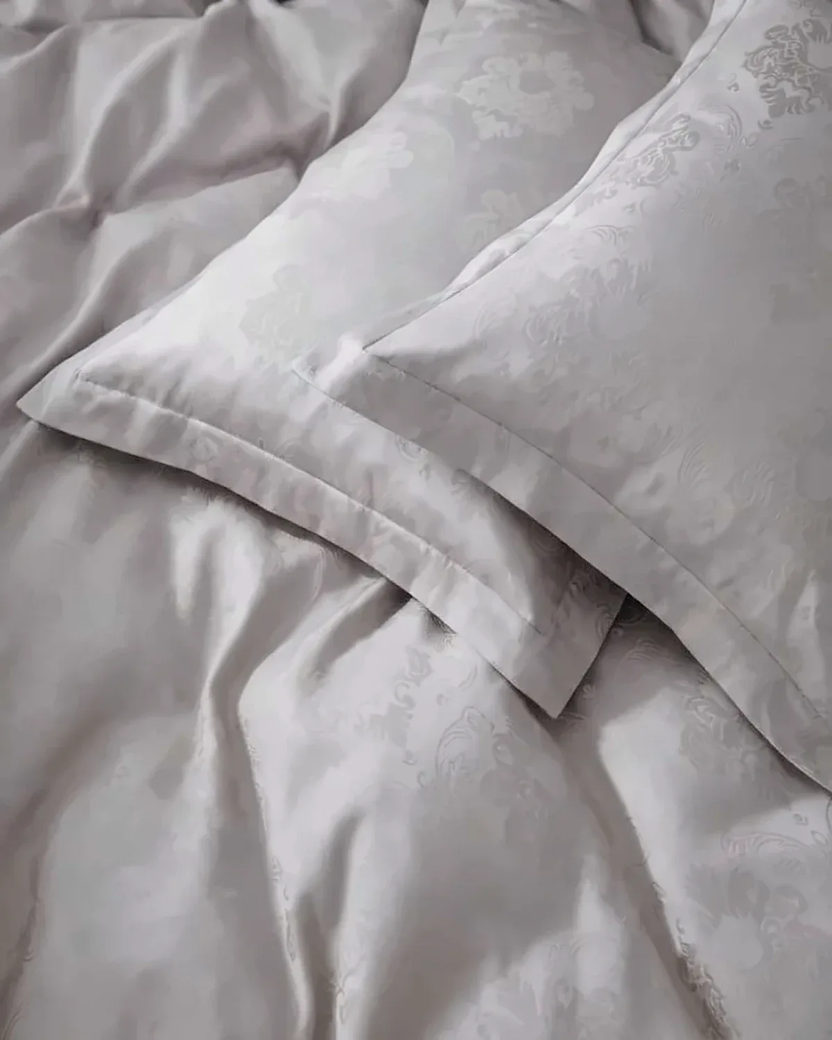 Постільна білизна Capital Home Lux Jacquard, сатин-жакард, євро, сірий, фото 2