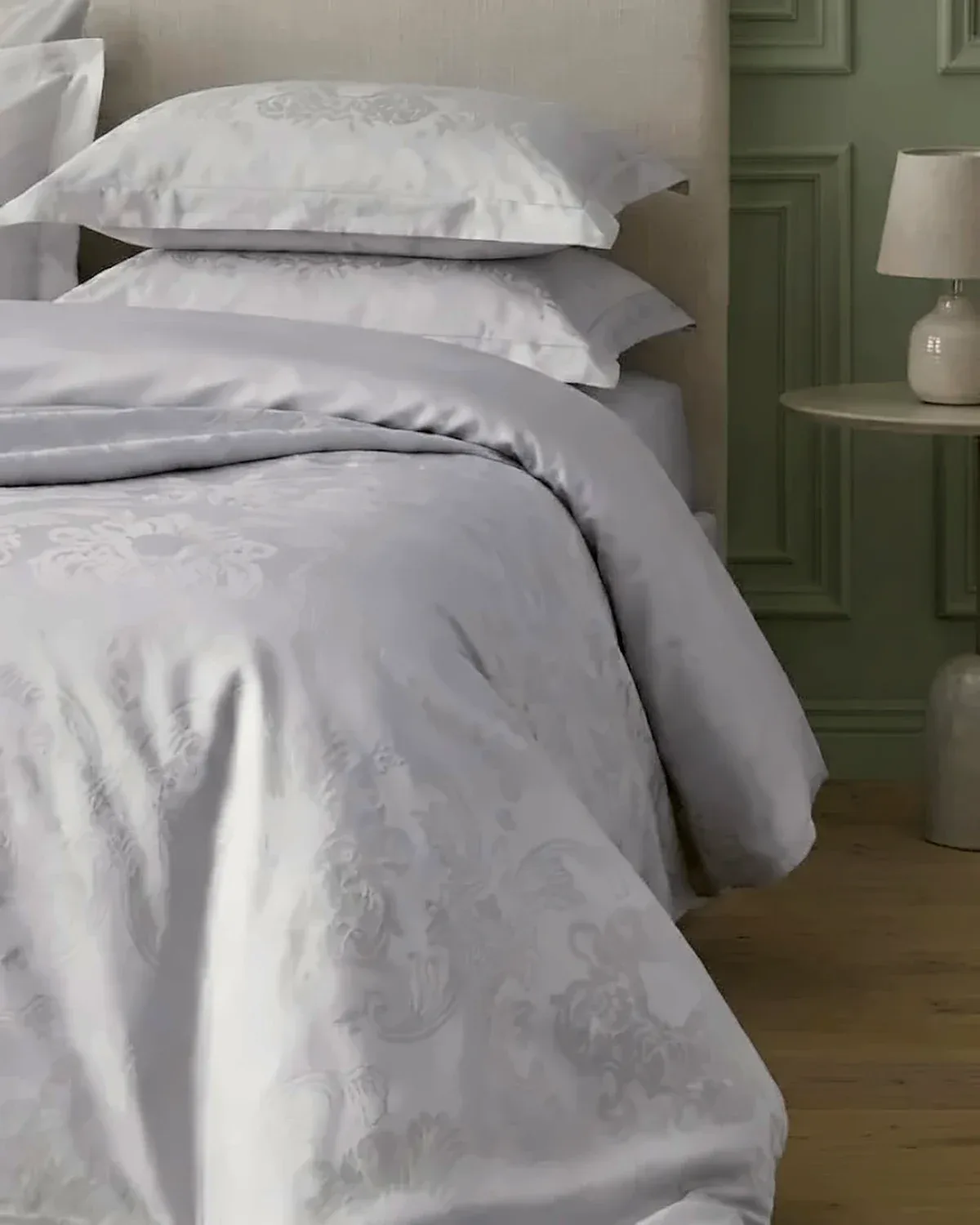 Постільна білизна Capital Home Lux Jacquard, сатин-жакард, євро, сірий, фото 3