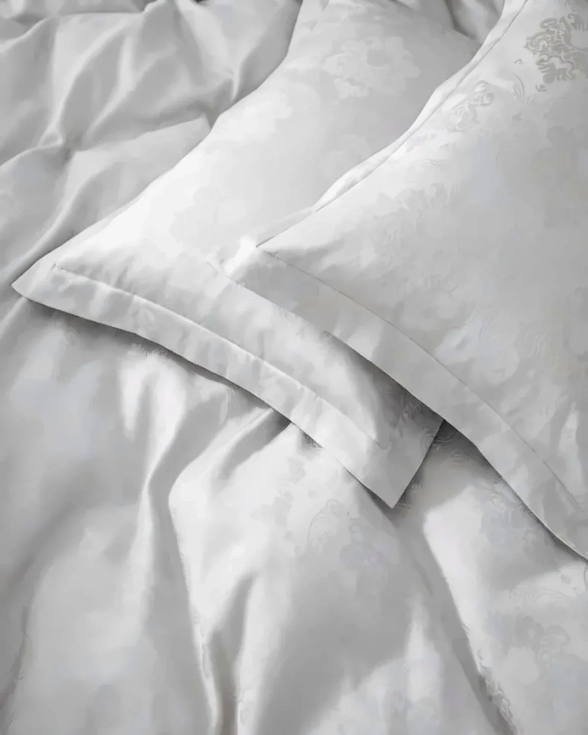 Постільна білизна Capital Home Lux Jacquard, сатин-жакард, євро, білий, фото 2