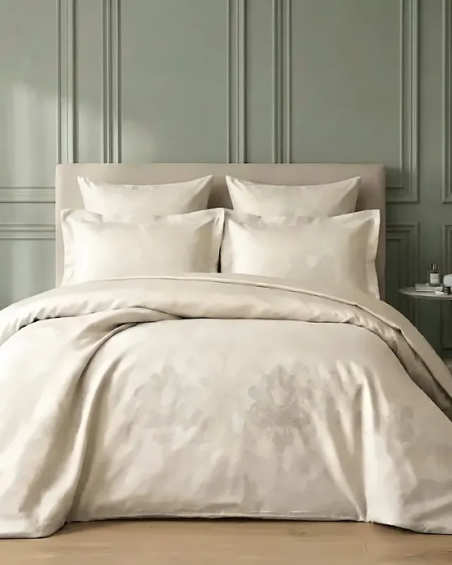 Постільна білизна Capital Home Lux Jacquard, сатин-жакард, євро, кремовий