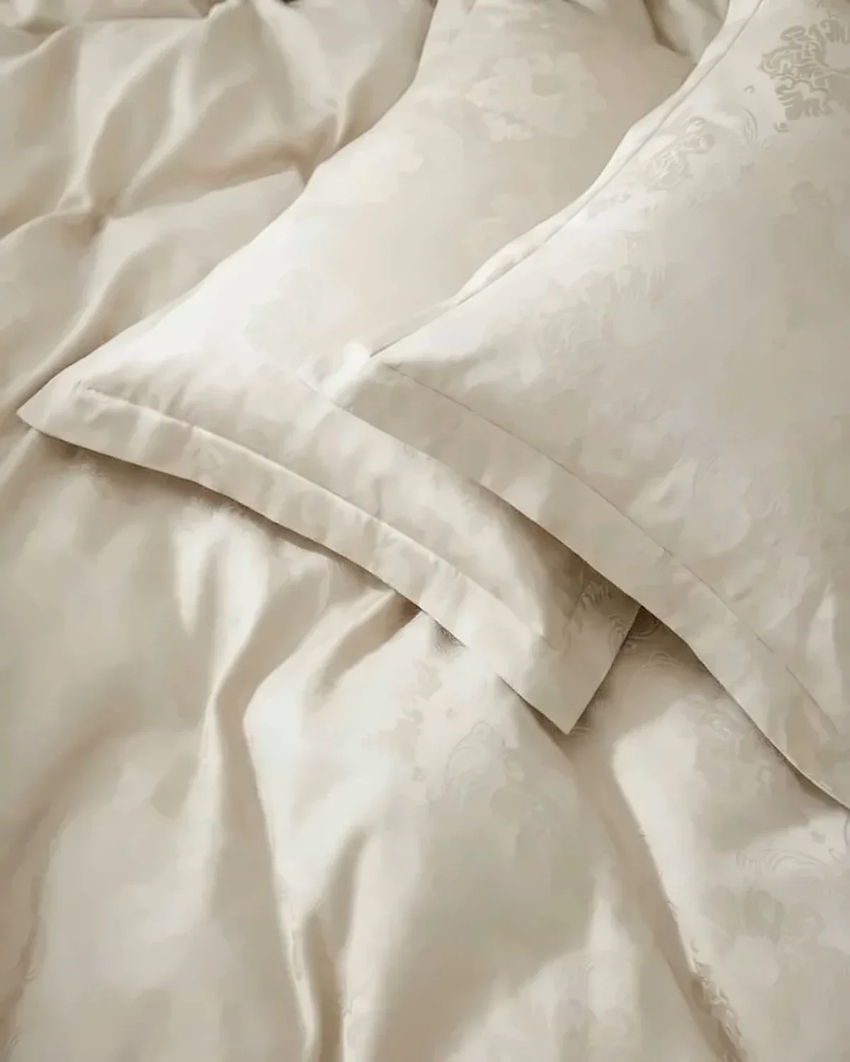 Постільна білизна Capital Home Lux Jacquard, сатин-жакард, євро, кремовий, фото 2